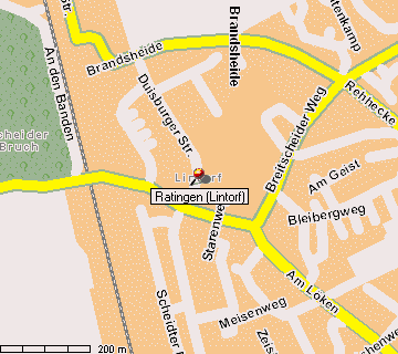 Weg Kopernikus Gymnasium-Lintorf